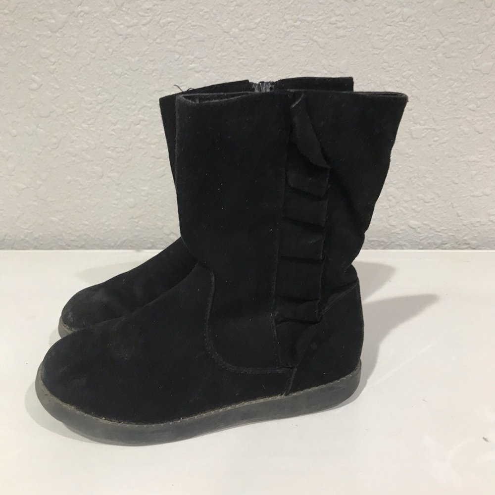 Cat and Jack Black boots with ruffles